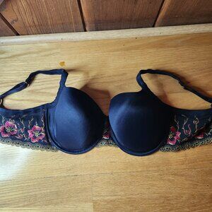 Panache Super Bra Porcelain Oasis Black Floral Red Gold Details - 5071 36DD